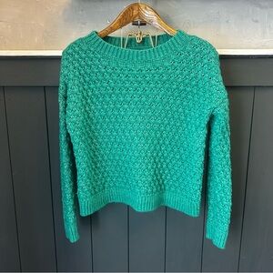 LOFT Chunky Textured Soft Knit Teal Sweater‎ Size Medium